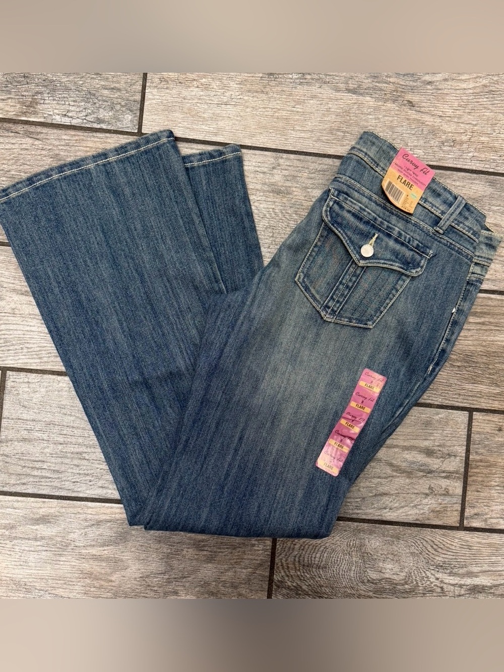 Route 66 Womens Low Rise Curvy Fit Flare Jeans New With Tags Size 8